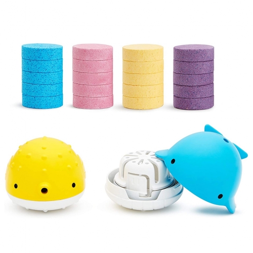 Juguete dispensador Color Buddies (2 ud.) con bombas de baño (20 ud.) munchkin juego bañera niños